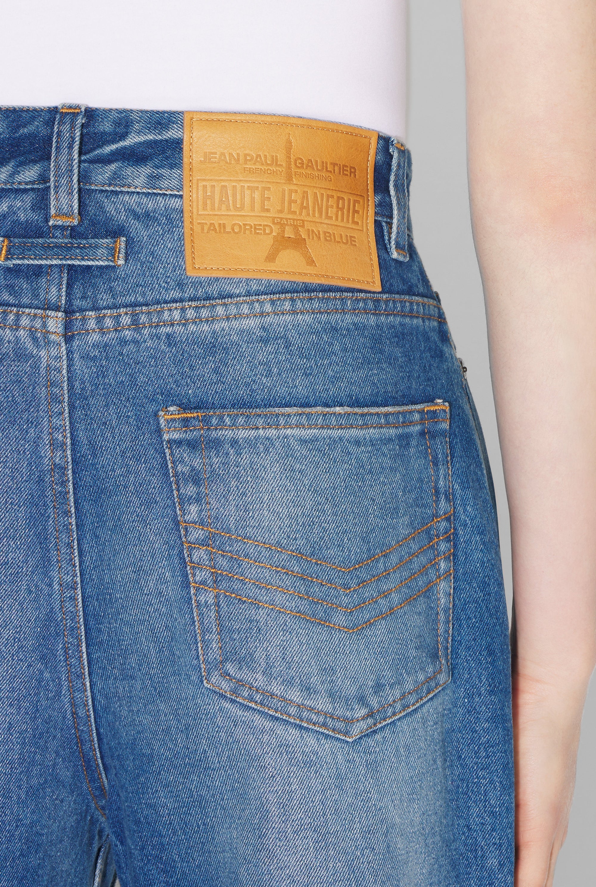 Pantalon boutonné en denim - Vintage Blue