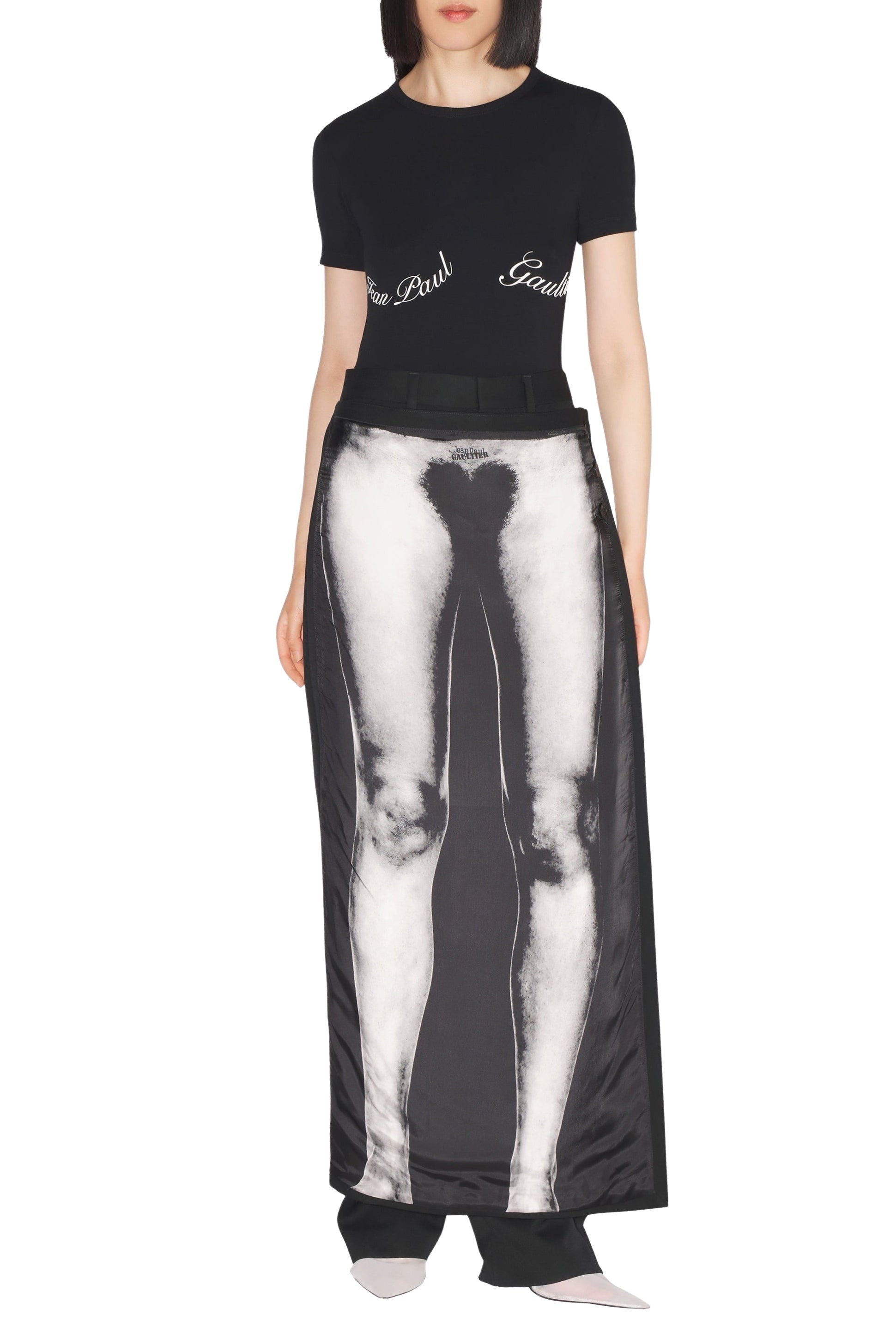 Pantalon avec jupe imprimé en laine - Black & Black