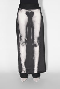 Pantalon avec jupe imprimé en laine - Black & Black