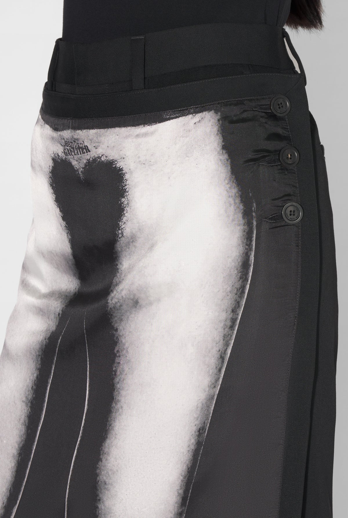 Pantalon avec jupe imprimé en laine - Black & Black