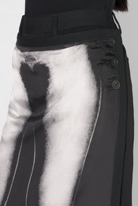 Pantalon avec jupe imprimé en laine - Black & Black