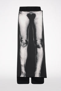 Pantalon avec jupe imprimé en laine - Black & Black