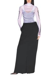 Pantalon avec jupe en laine - Black