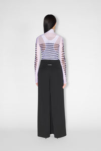 Pantalon avec jupe en laine - Black