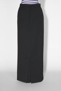 Pantalon avec jupe en laine - Black