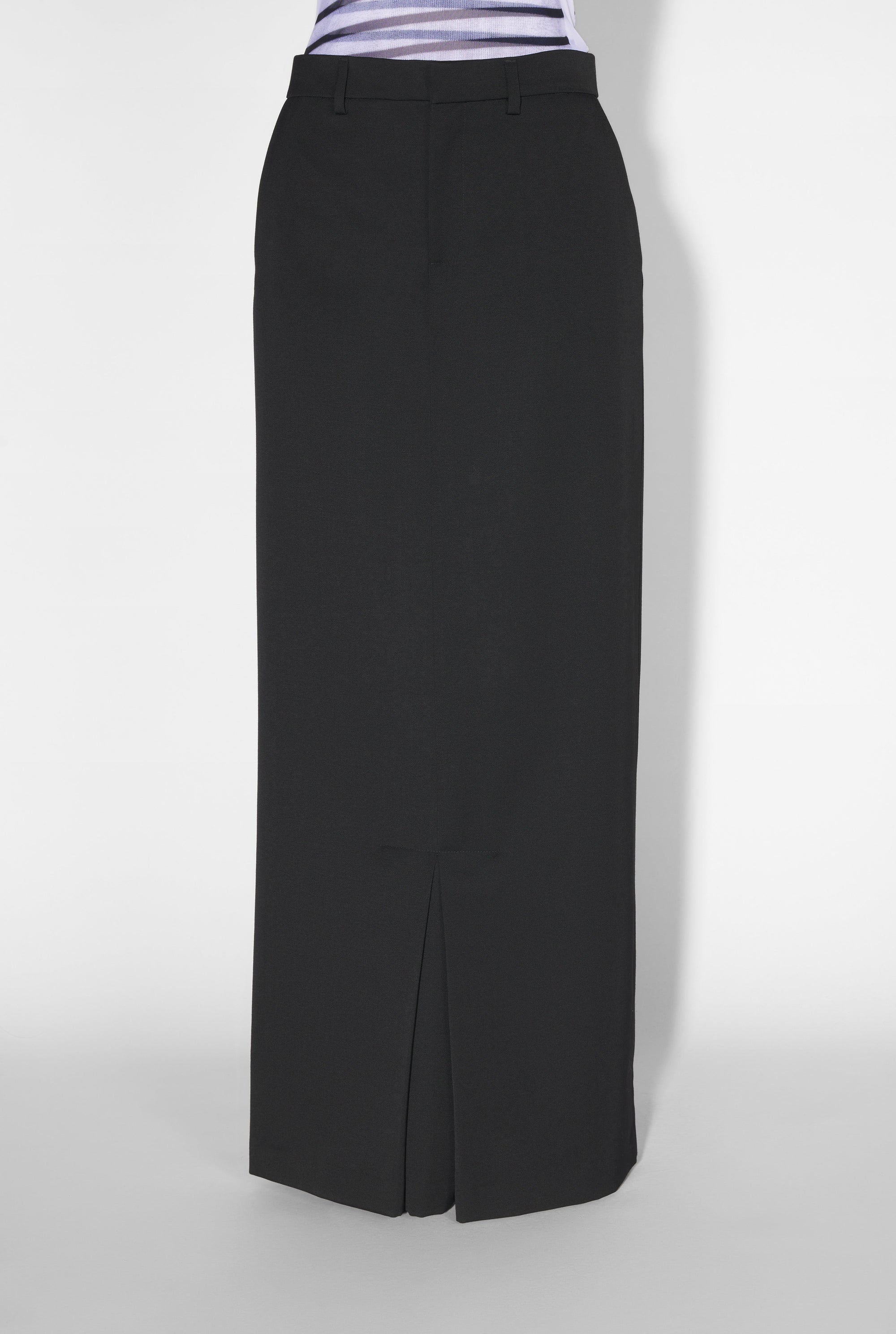 Pantalon avec jupe en laine - Black