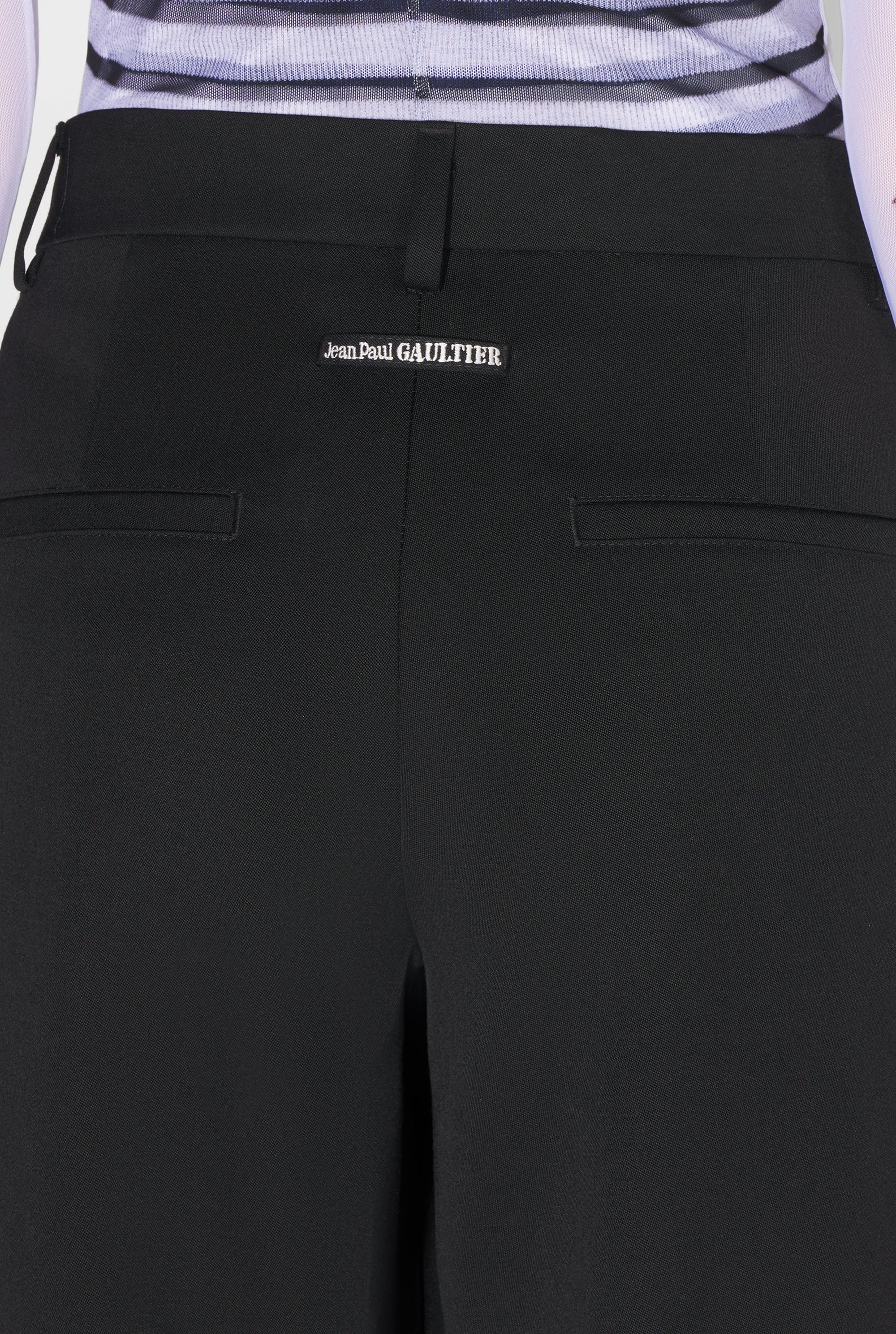 Pantalon avec jupe en laine - Black