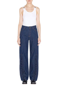Pantalon à lacets en denim - Indigo