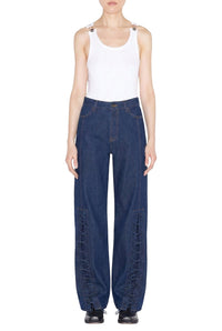 Pantalon à lacets en denim - Indigo