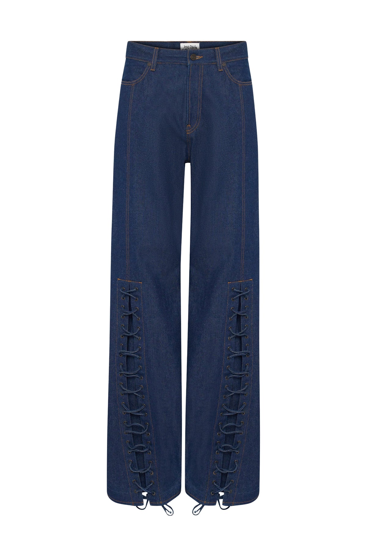 Pantalon à lacets en denim - Indigo