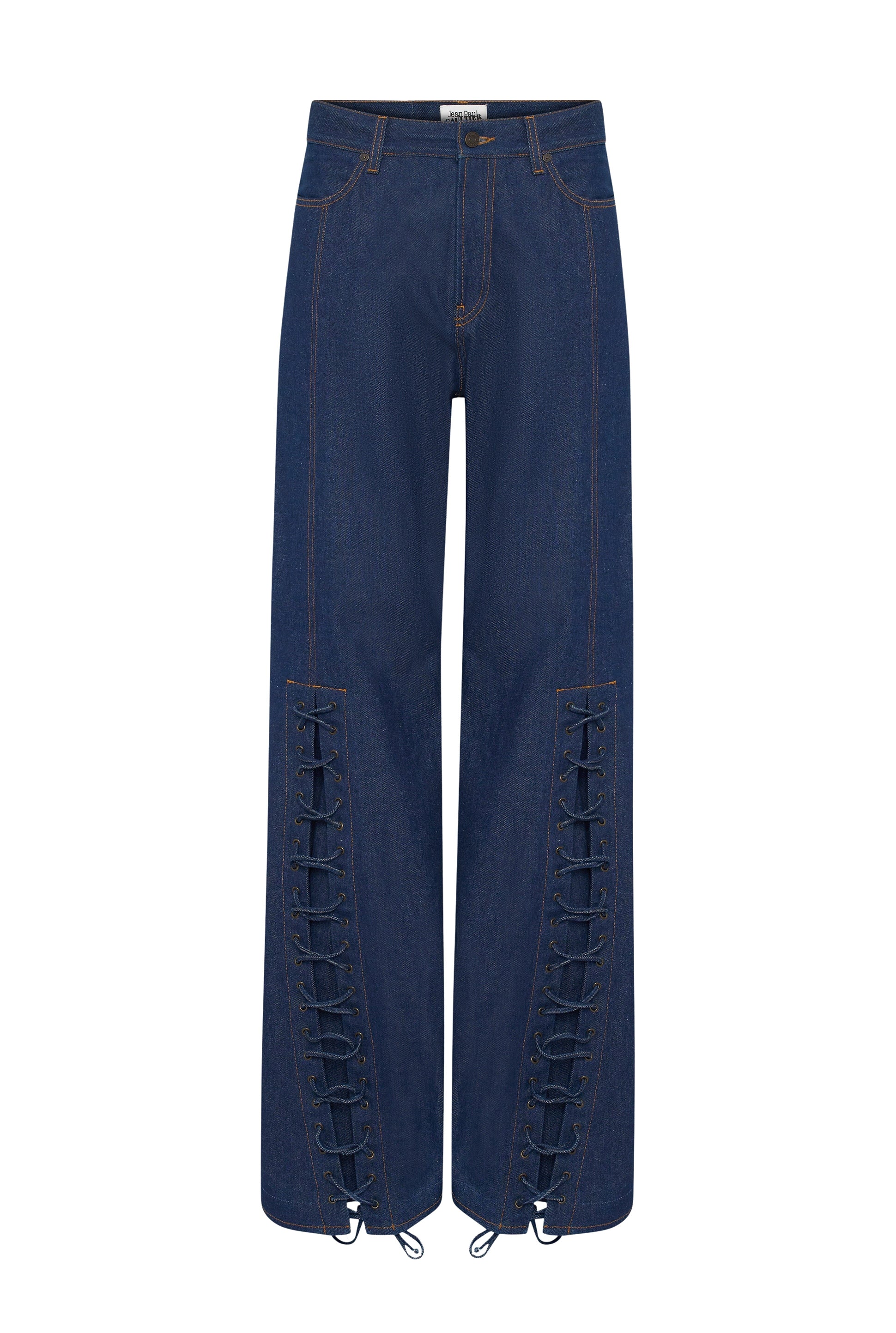Pantalon à lacets en denim - Indigo