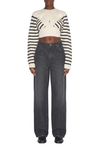 Pantalon imprimé au dos en denim - Vintage Black & White