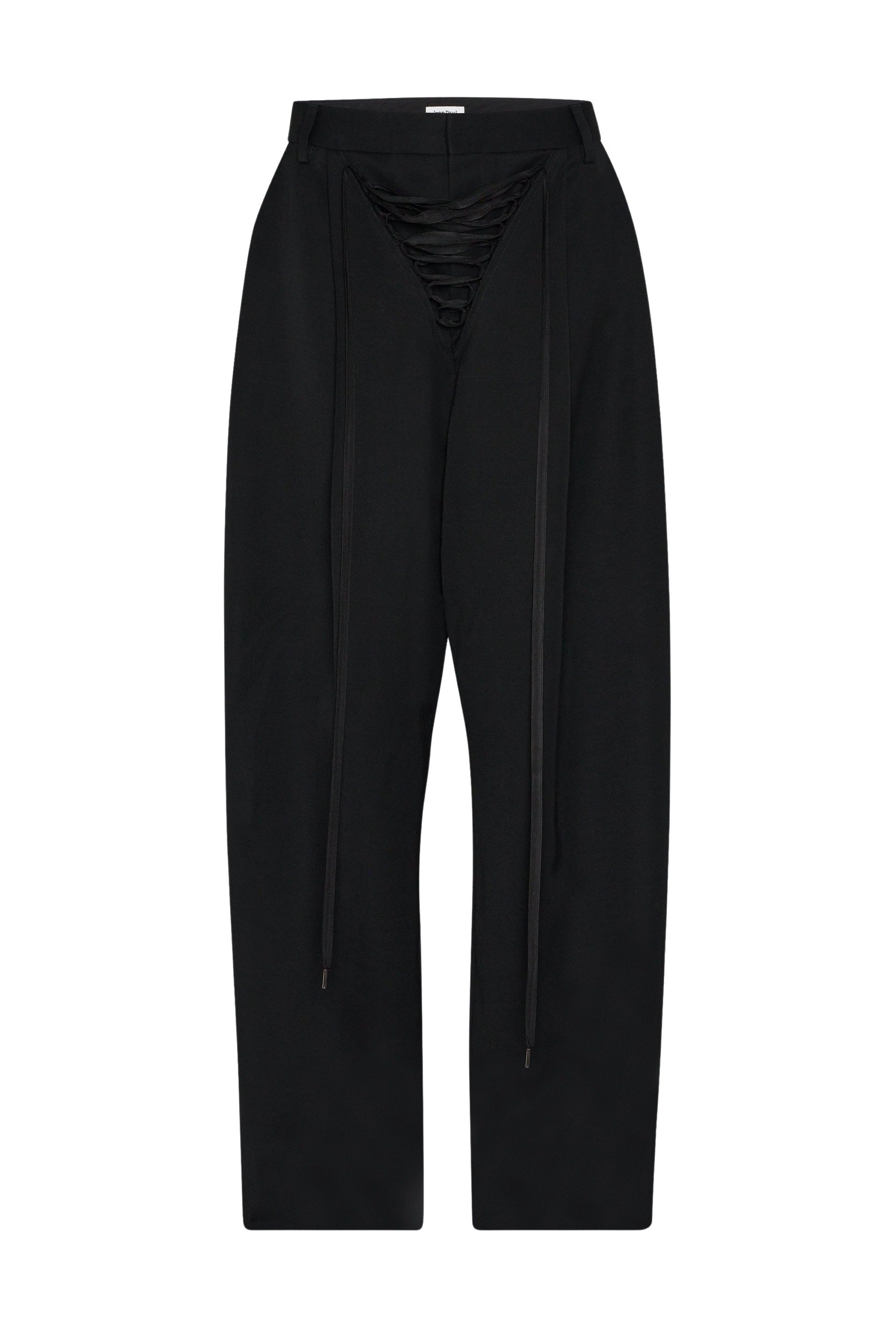 Pantalon à lacets en laine - Black