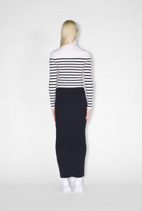 Pull marinière à col roulé - White & Navy