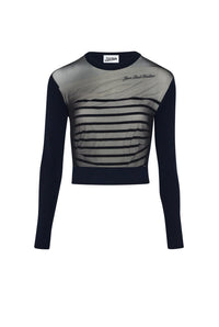 Pull court marinière - Navy & White & Black