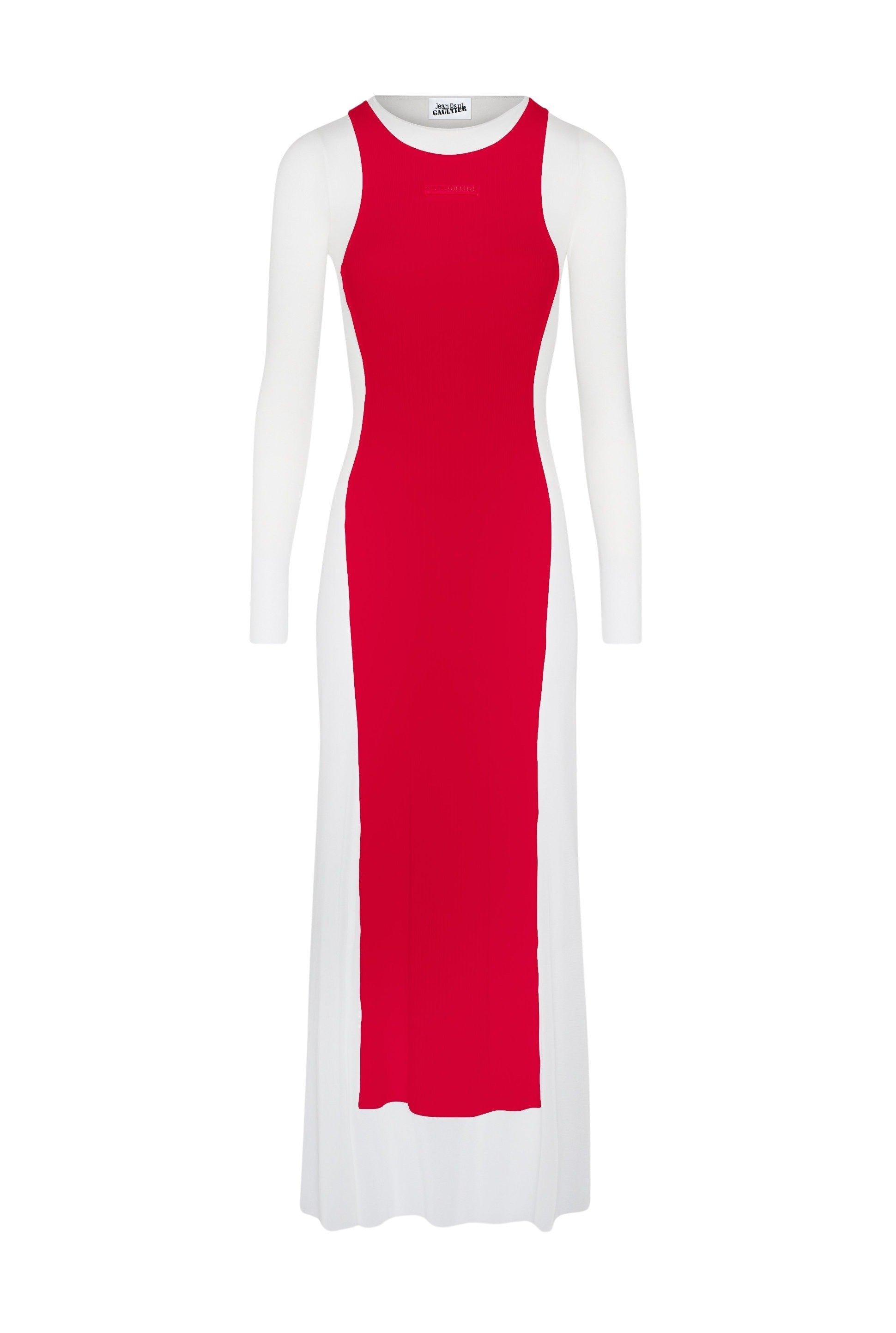 Robe longue en tulle - White & Red