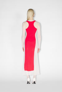 Robe longue en tulle - White & Red