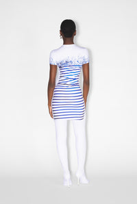 Robe marinière Calligraphie - White & Navy