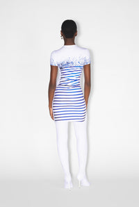 Robe marinière Calligraphie - White & Navy