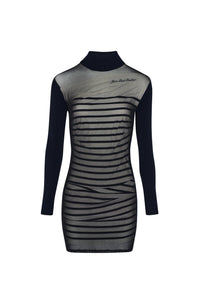 Robe courte marinière - Navy & White & Black