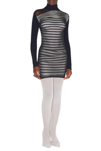 Robe courte marinière - Navy & White & Black