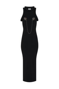 Robe longue en maille - Black