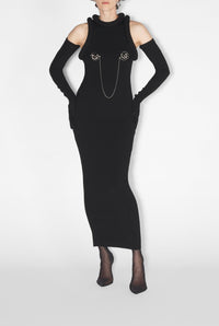 Robe longue en maille - Black