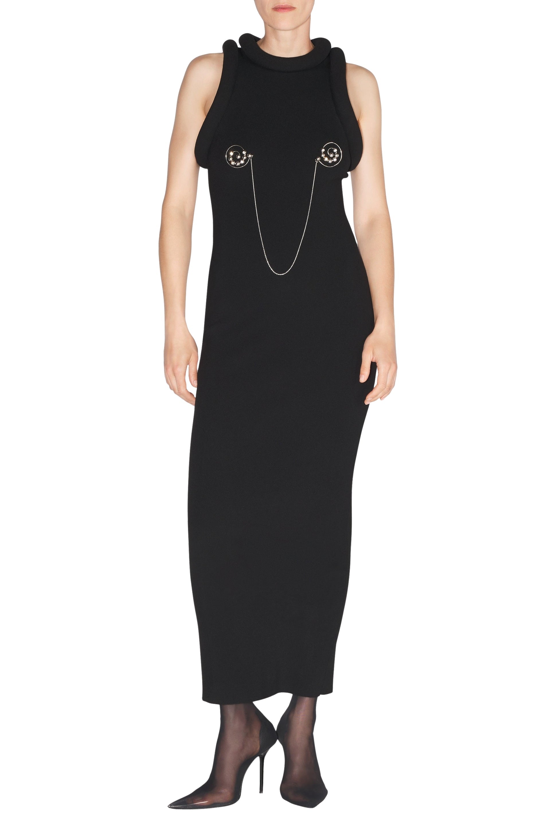 Robe longue en maille - Black