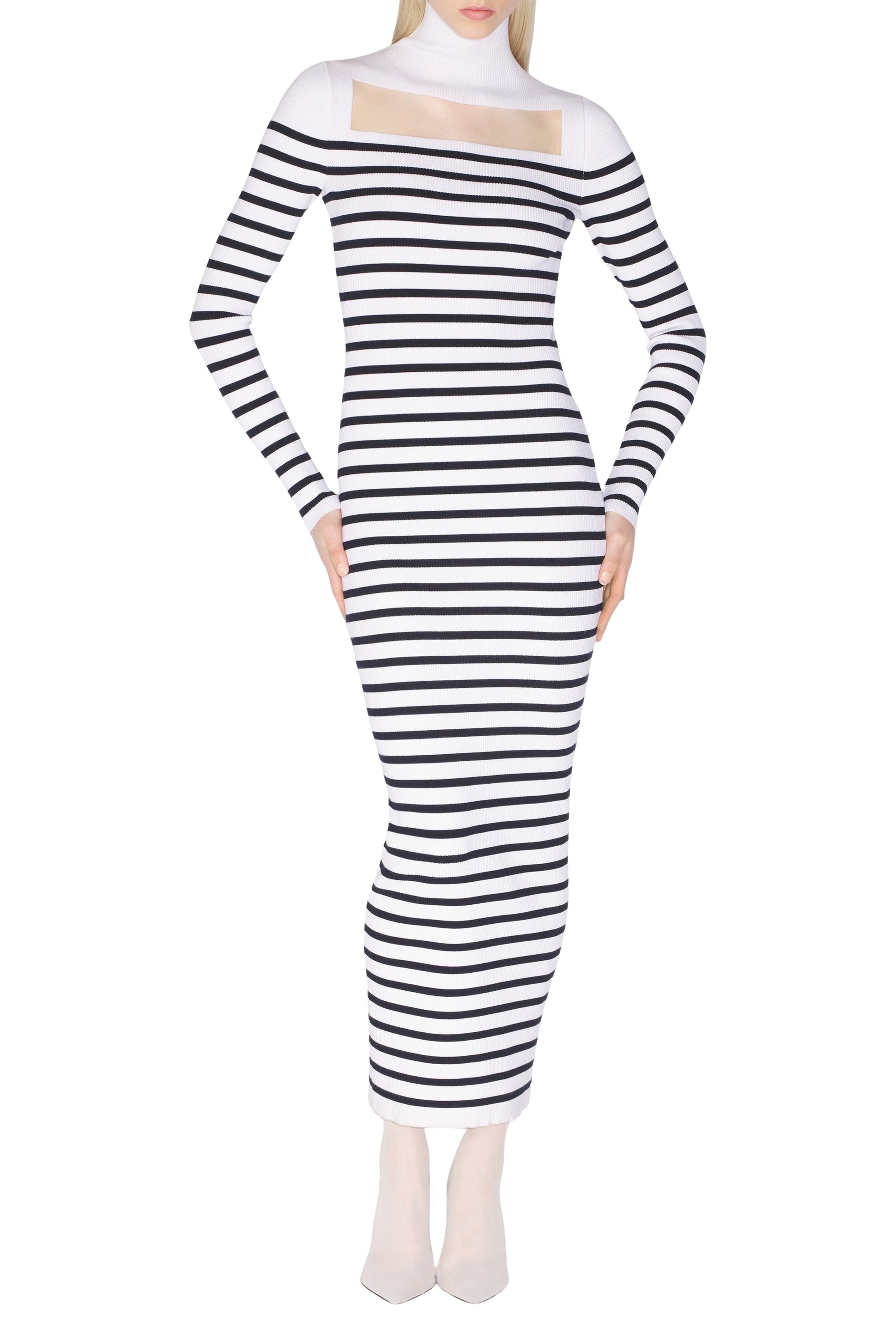 Robe marinière à manches longues - White & Navy