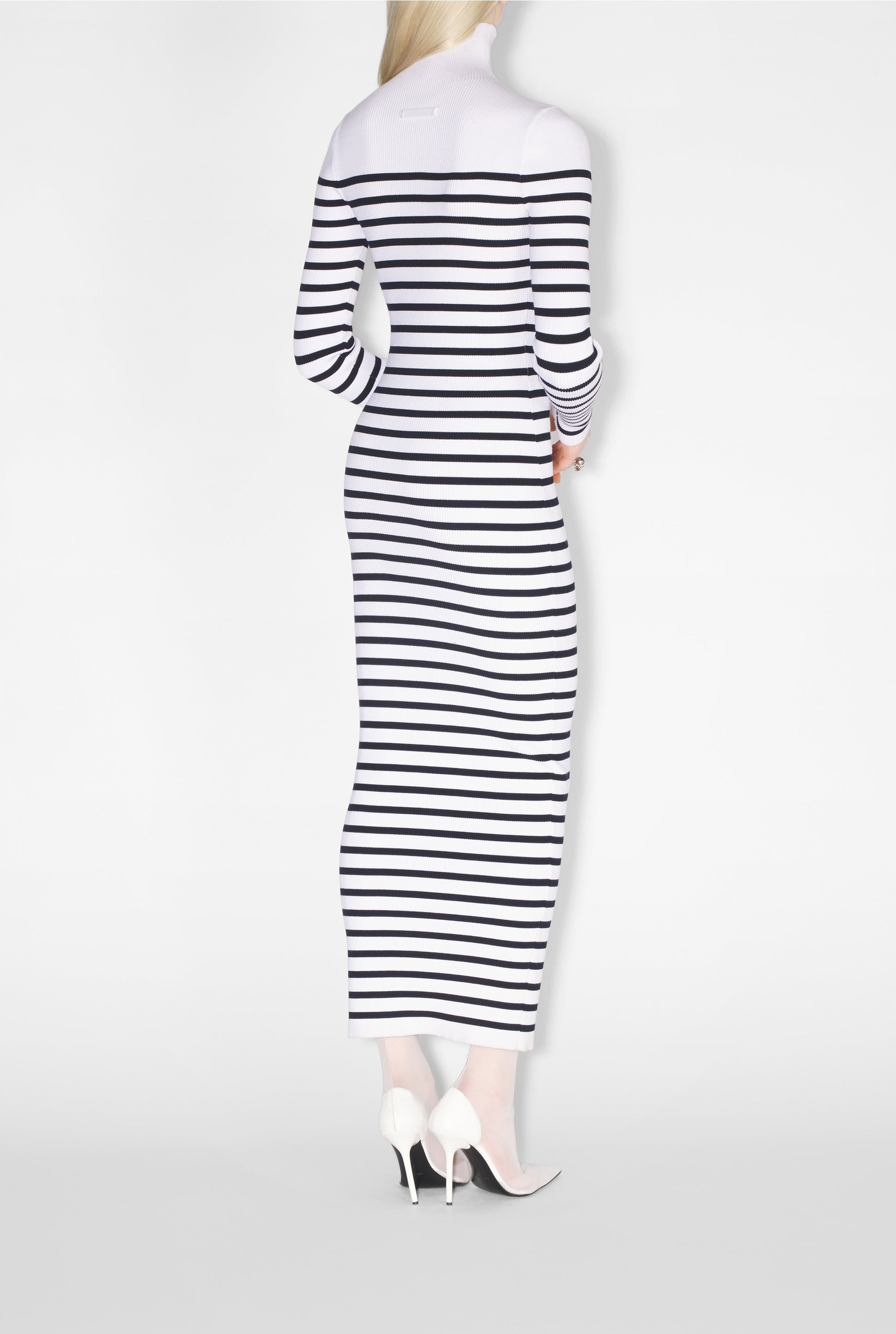 Robe marinière à manches longues - White & Navy