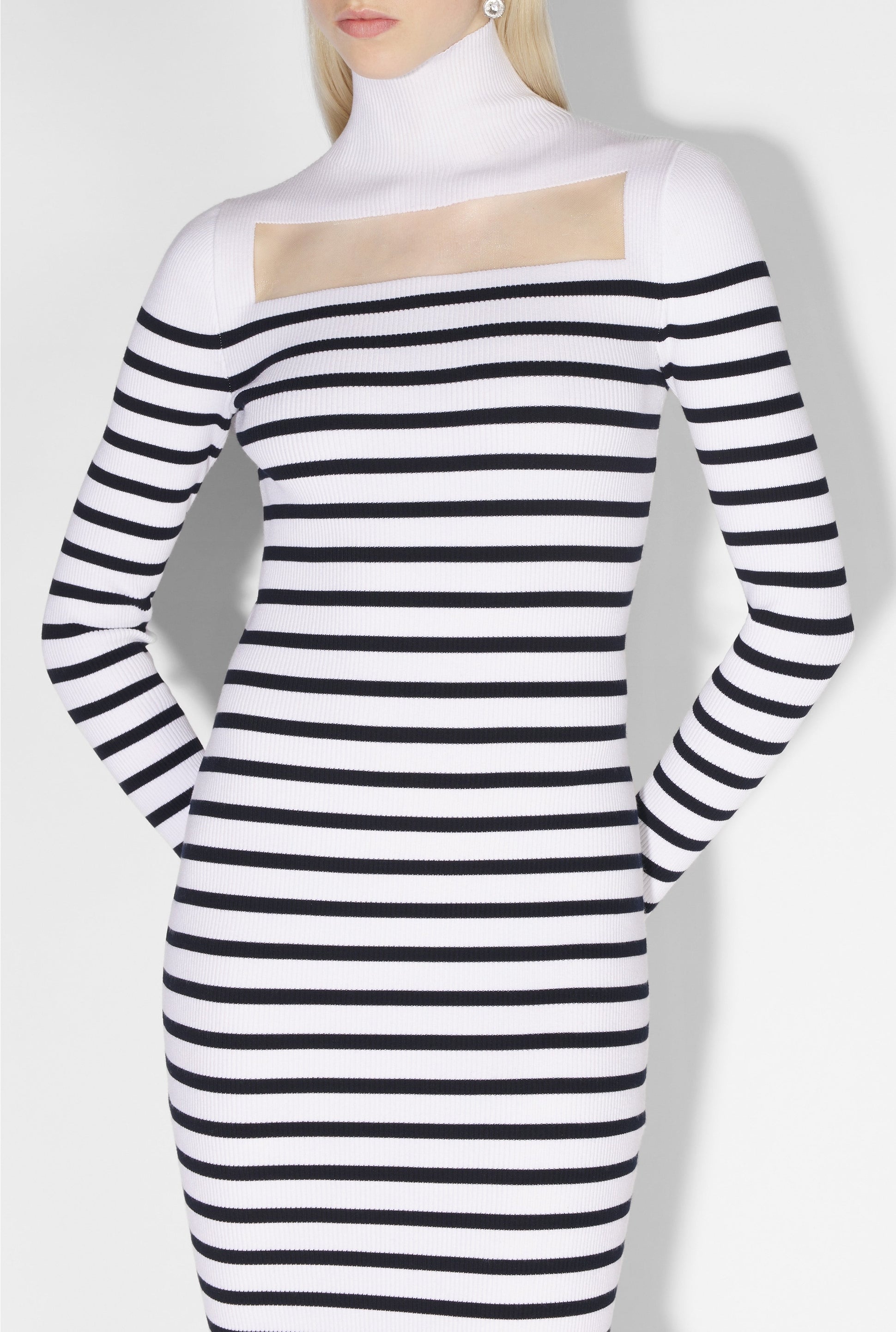 Robe marinière à manches longues - White & Navy