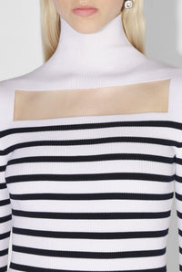 Robe marinière à manches longues - White & Navy