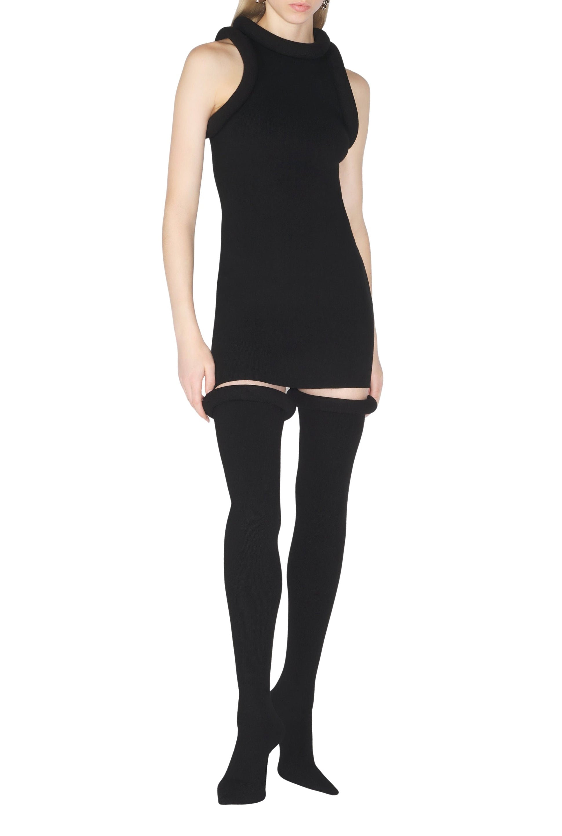 Robe courte en maille - Black