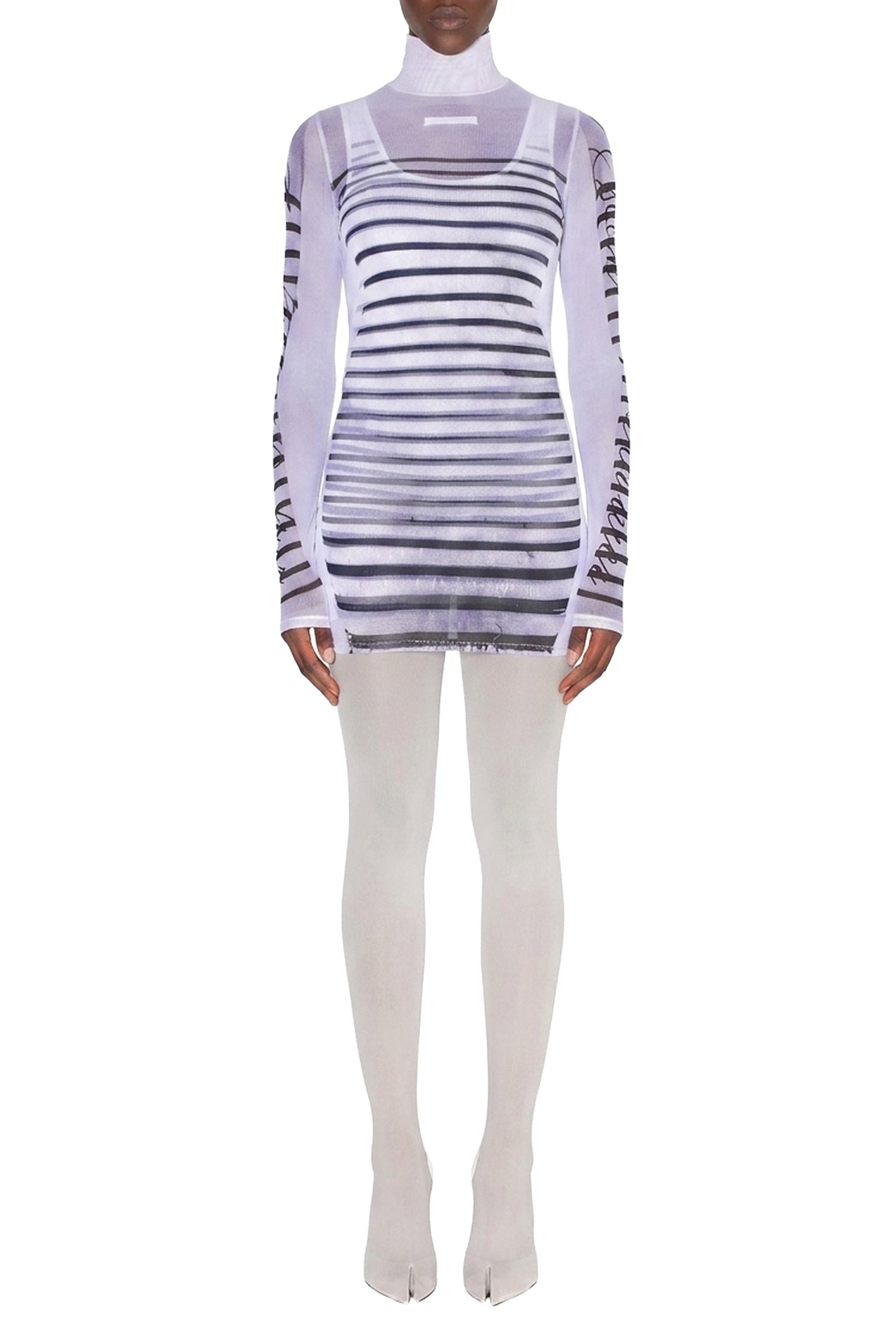 Robe courte marinière - White & Navy & Black