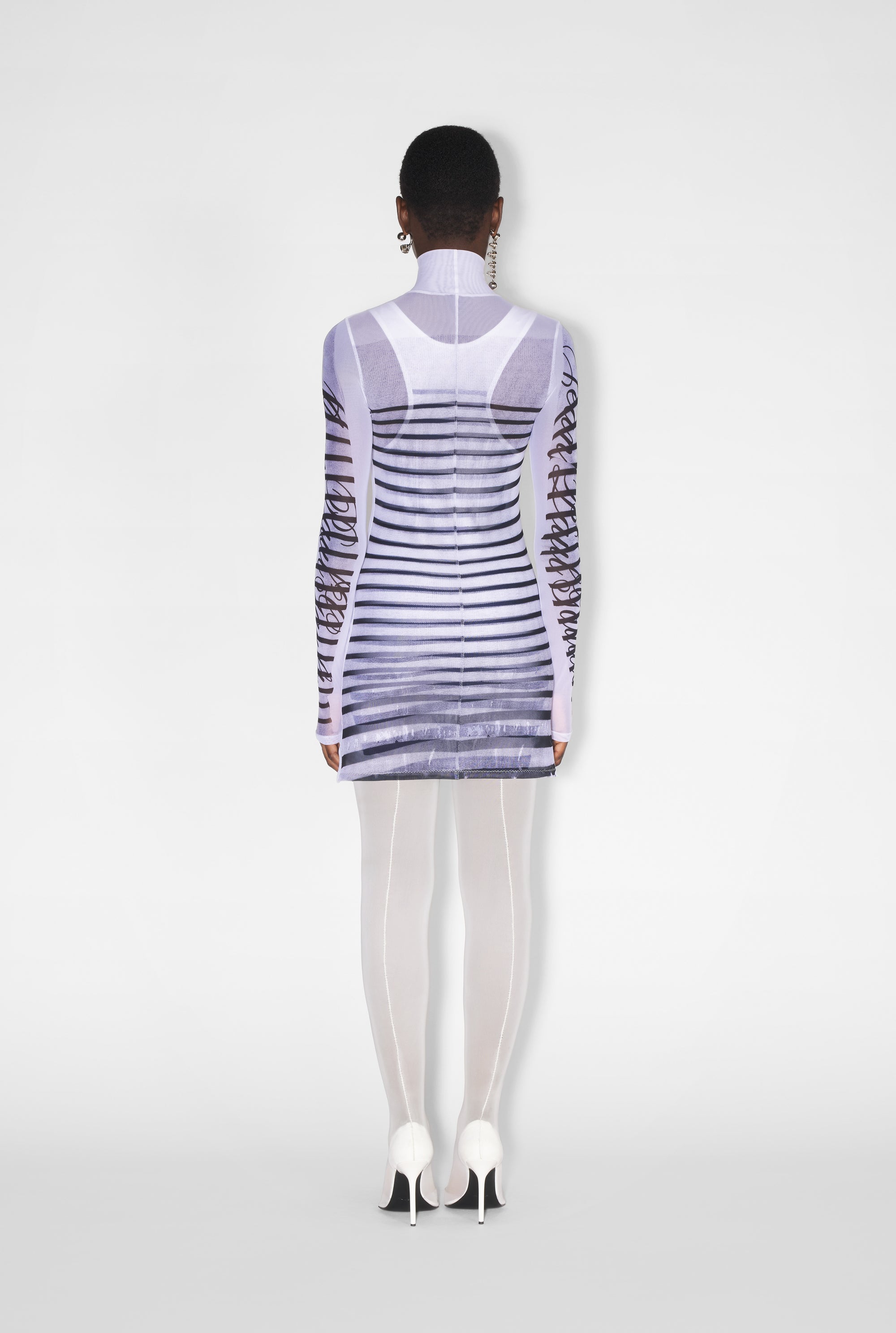 Robe courte marinière - White & Navy & Black