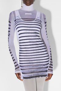 Robe courte marinière - White & Navy & Black