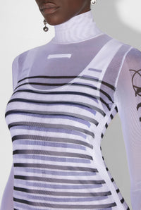 Robe courte marinière - White & Navy & Black