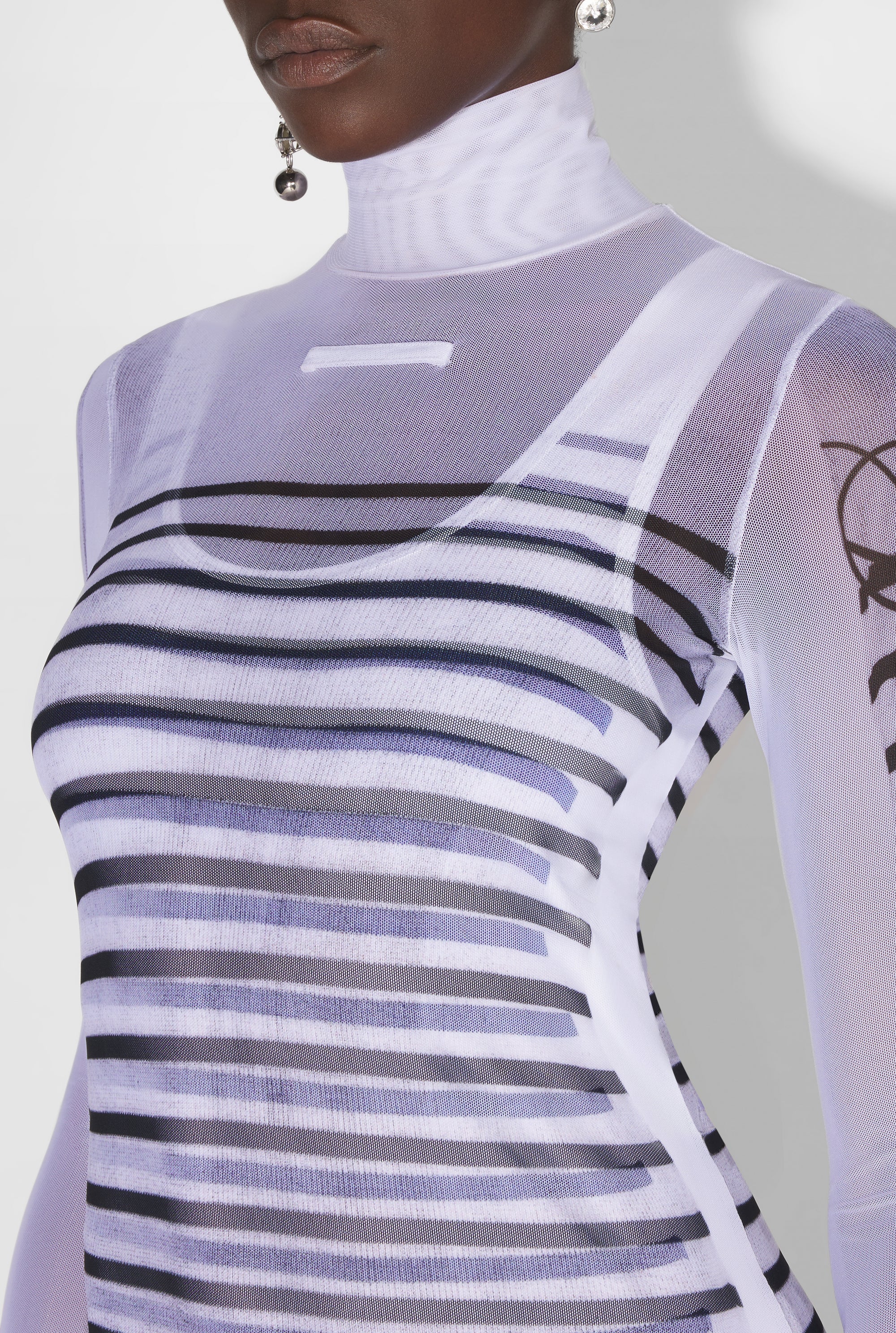 Robe courte marinière - White & Navy & Black