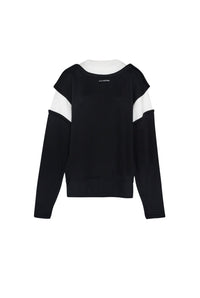 Sweatshirt avec logo en maille - White & Black