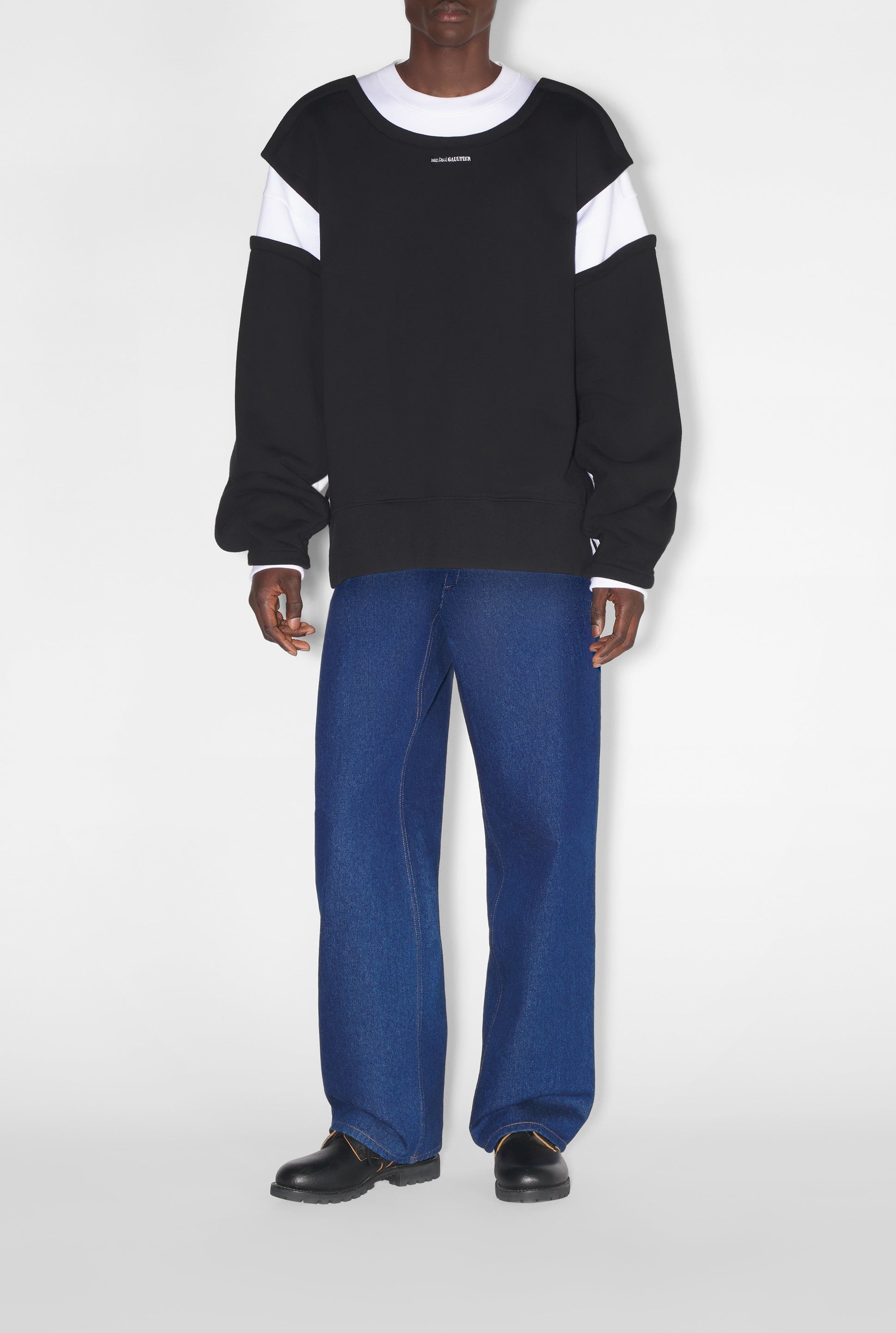 Sweatshirt avec logo en maille - White & Black