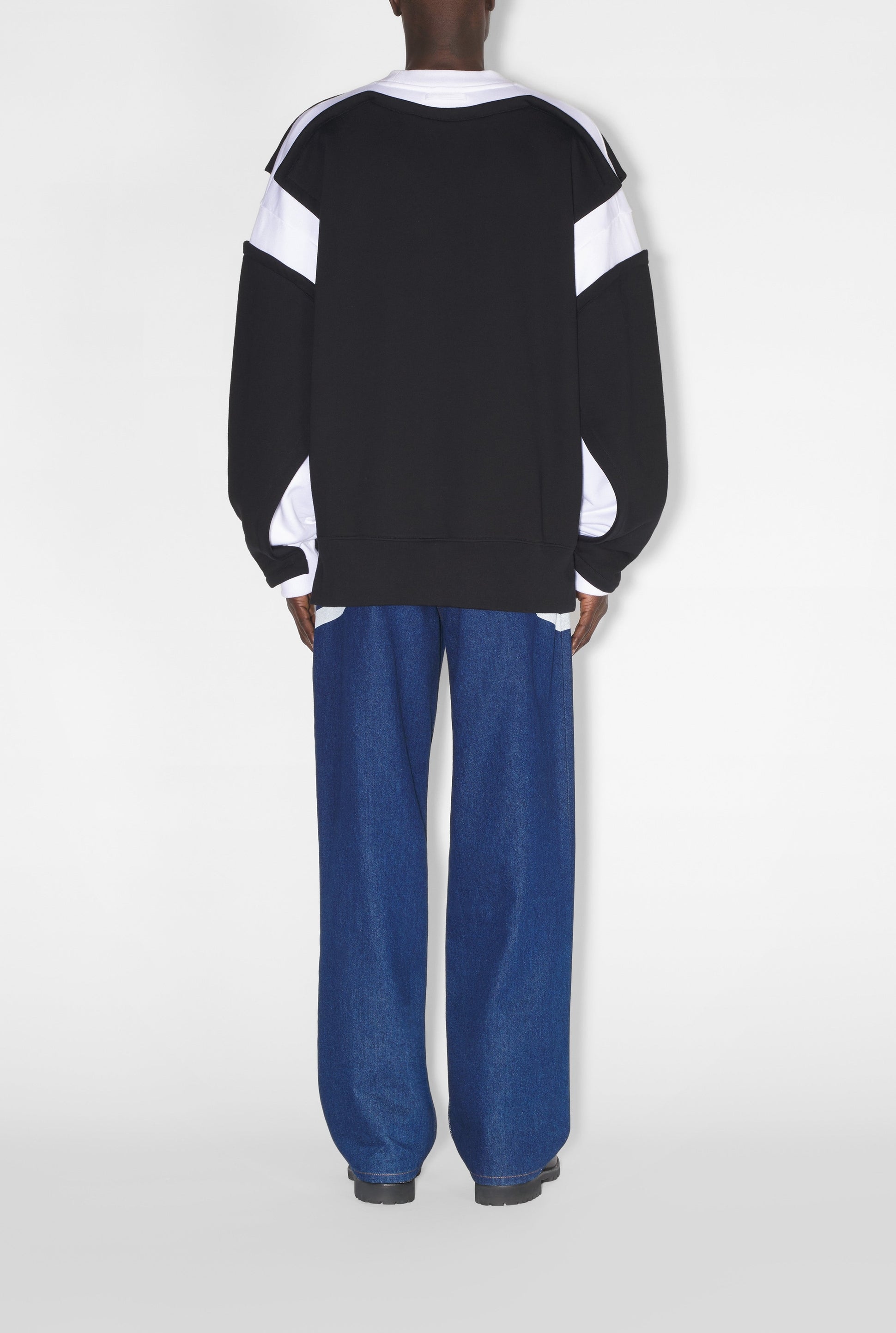 Sweatshirt avec logo en maille - White & Black