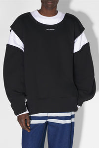 Sweatshirt avec logo en maille - White & Black
