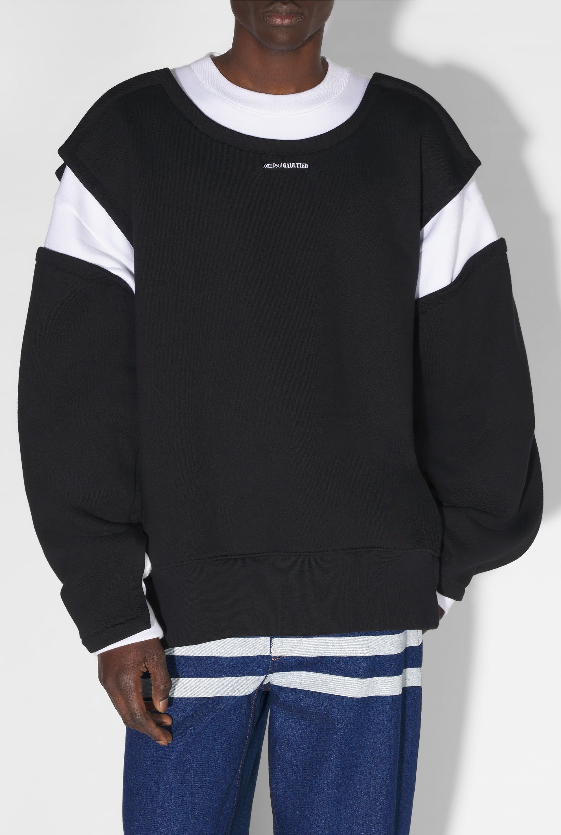 Sweatshirt avec logo en maille - White & Black