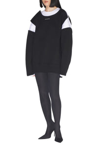 Sweatshirt avec logo en maille - White & Black