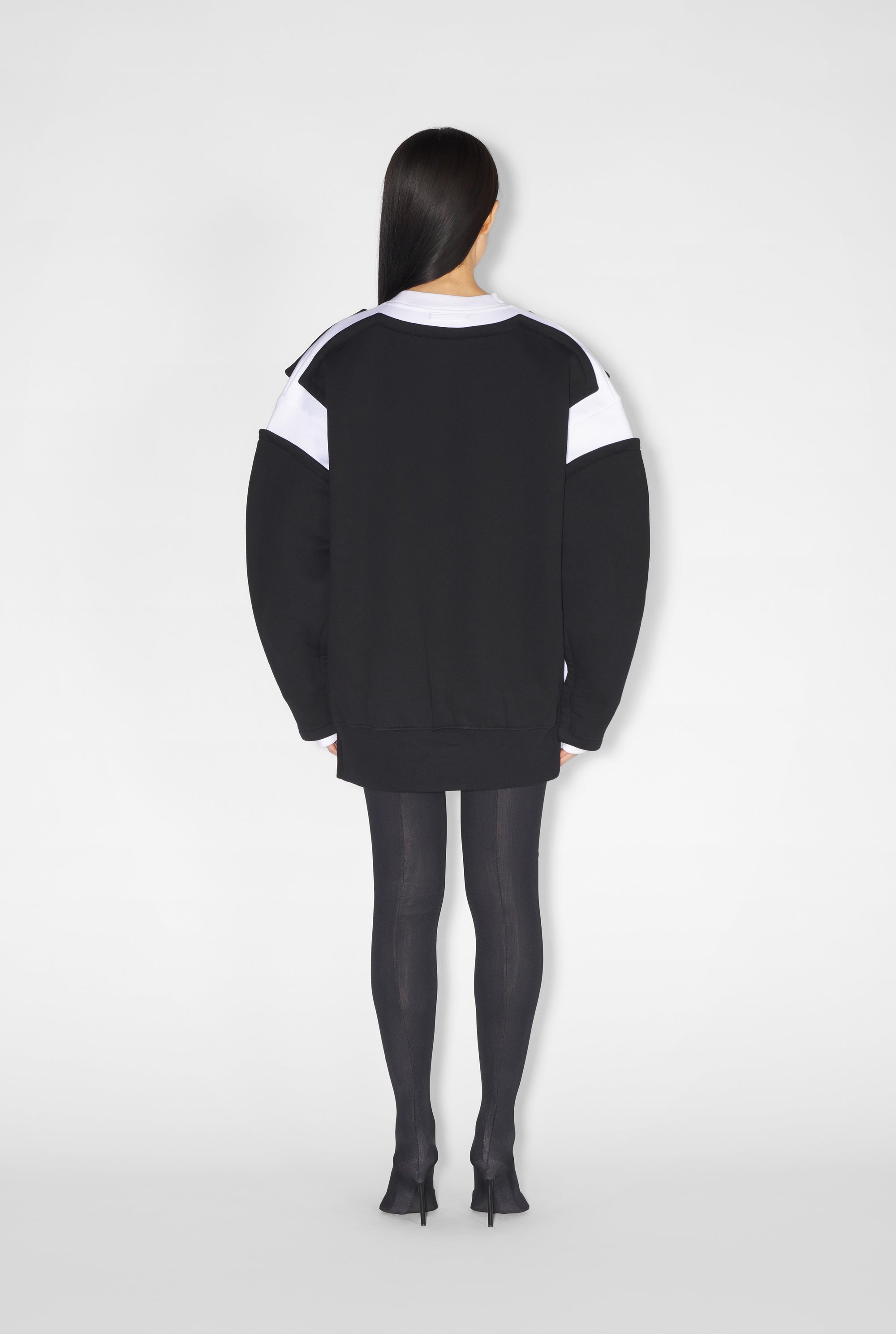 Sweatshirt avec logo en maille - White & Black