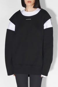 Sweatshirt avec logo en maille - White & Black