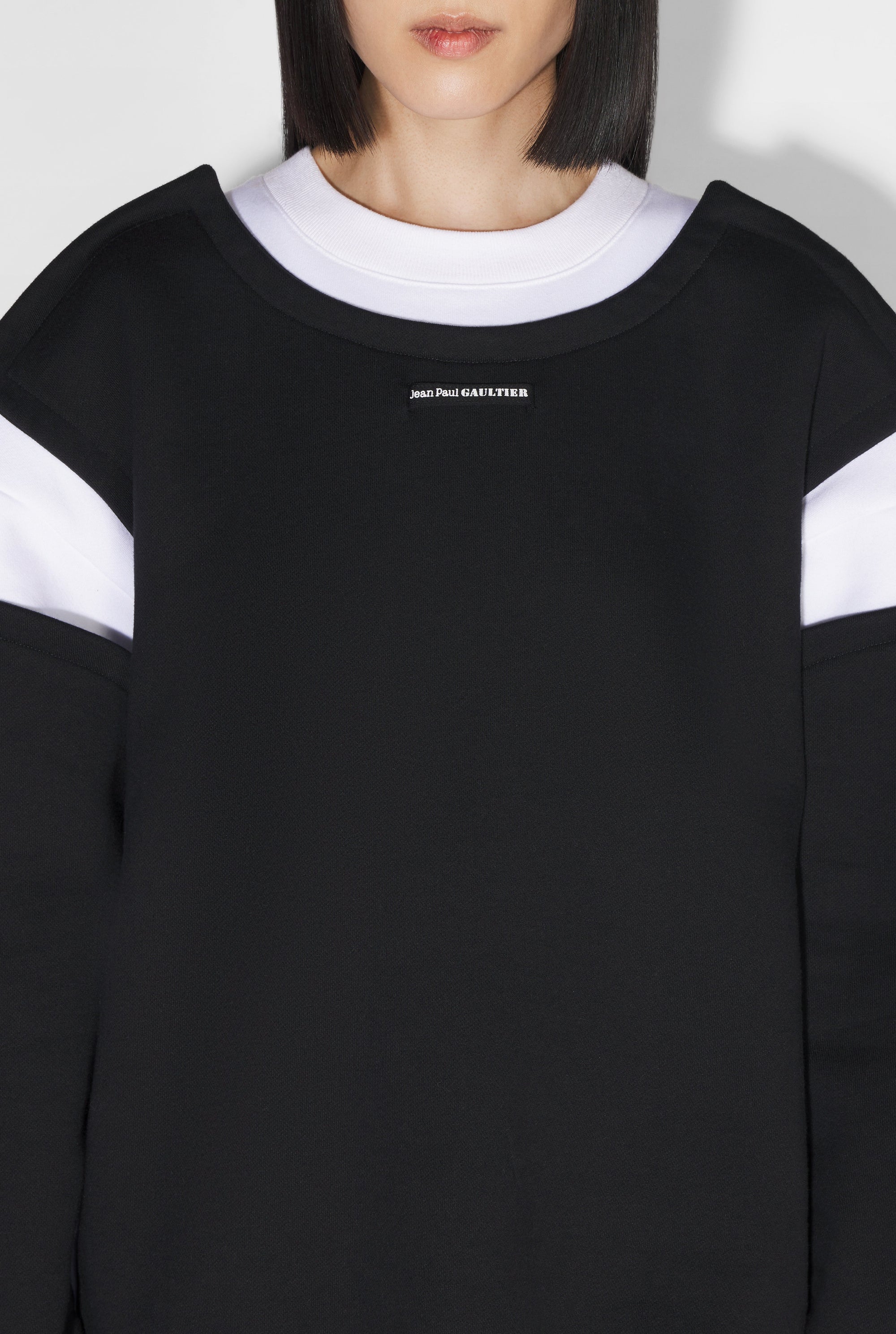 Sweatshirt avec logo en maille - White & Black