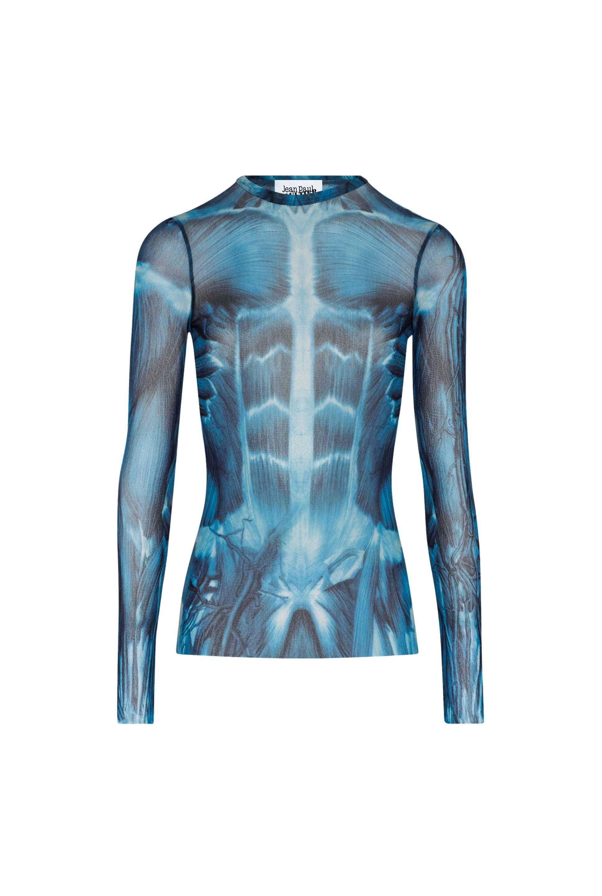 Top imprimé en tulle - Blue & Light Blue
