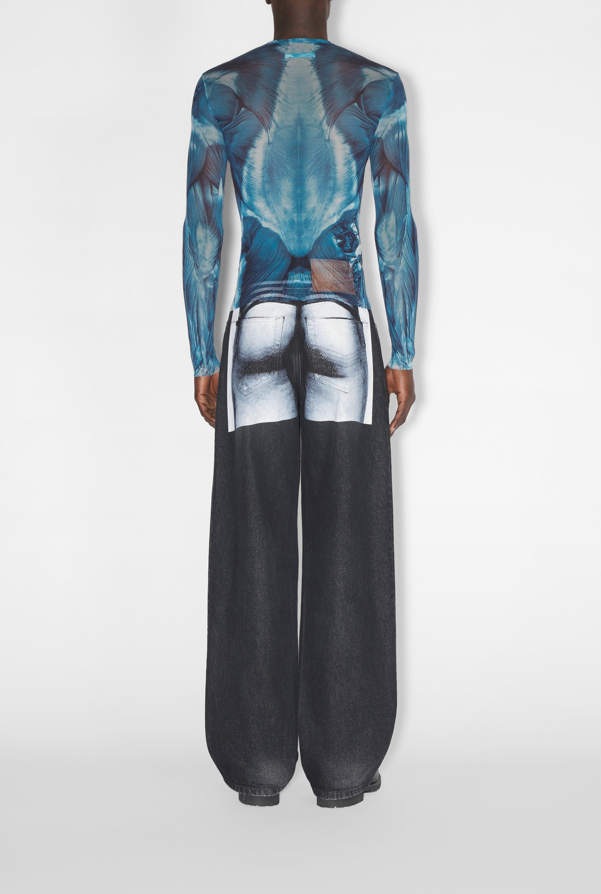 Top imprimé en tulle - Blue & Light Blue