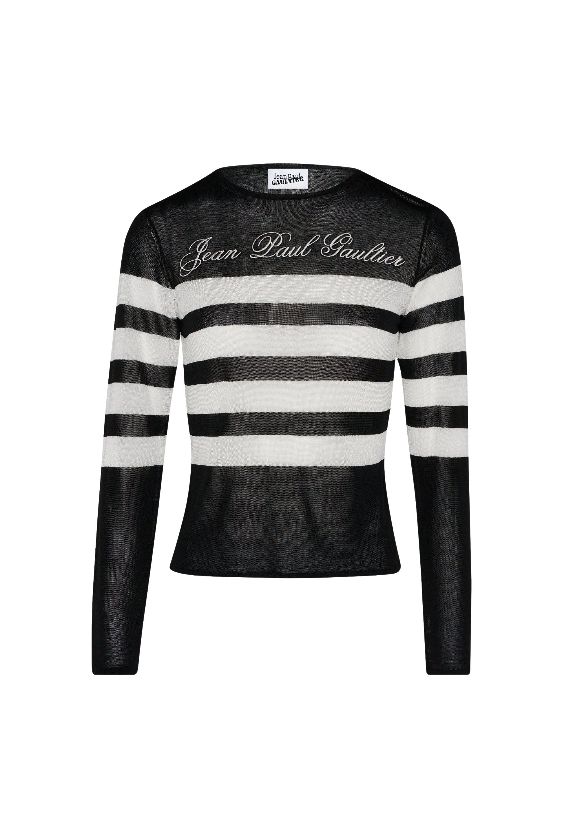 Long-sleeved sailor top - Black & White